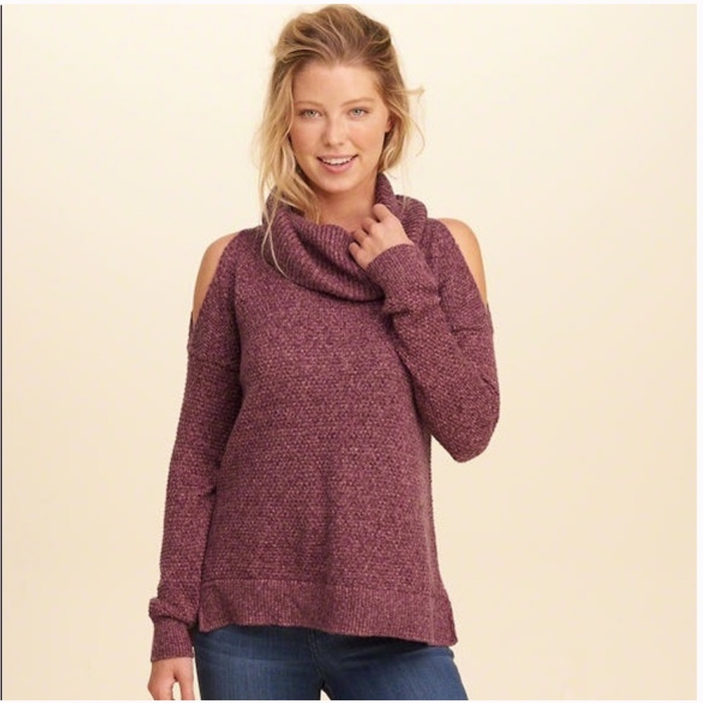 Hollister Cold Shoulder Cowl Neck Sweater